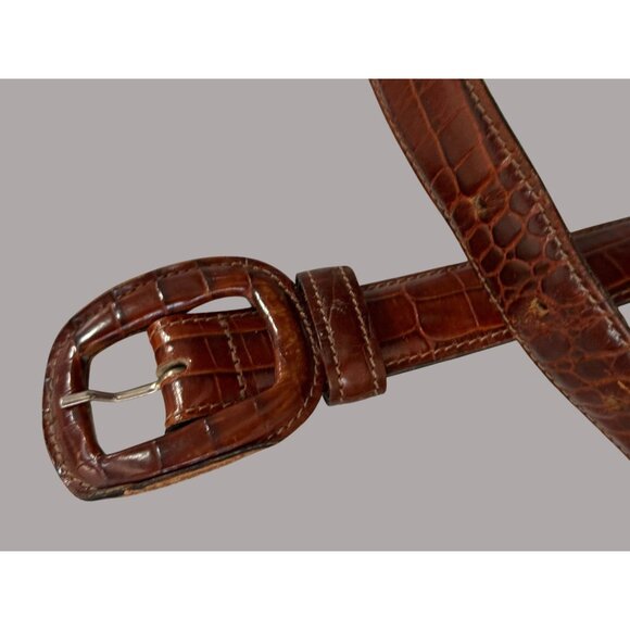 Vintage Brooks Brothers Alligator Embossed Leather Belt Made In USA - Picture 2 of 8